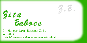 zita babocs business card